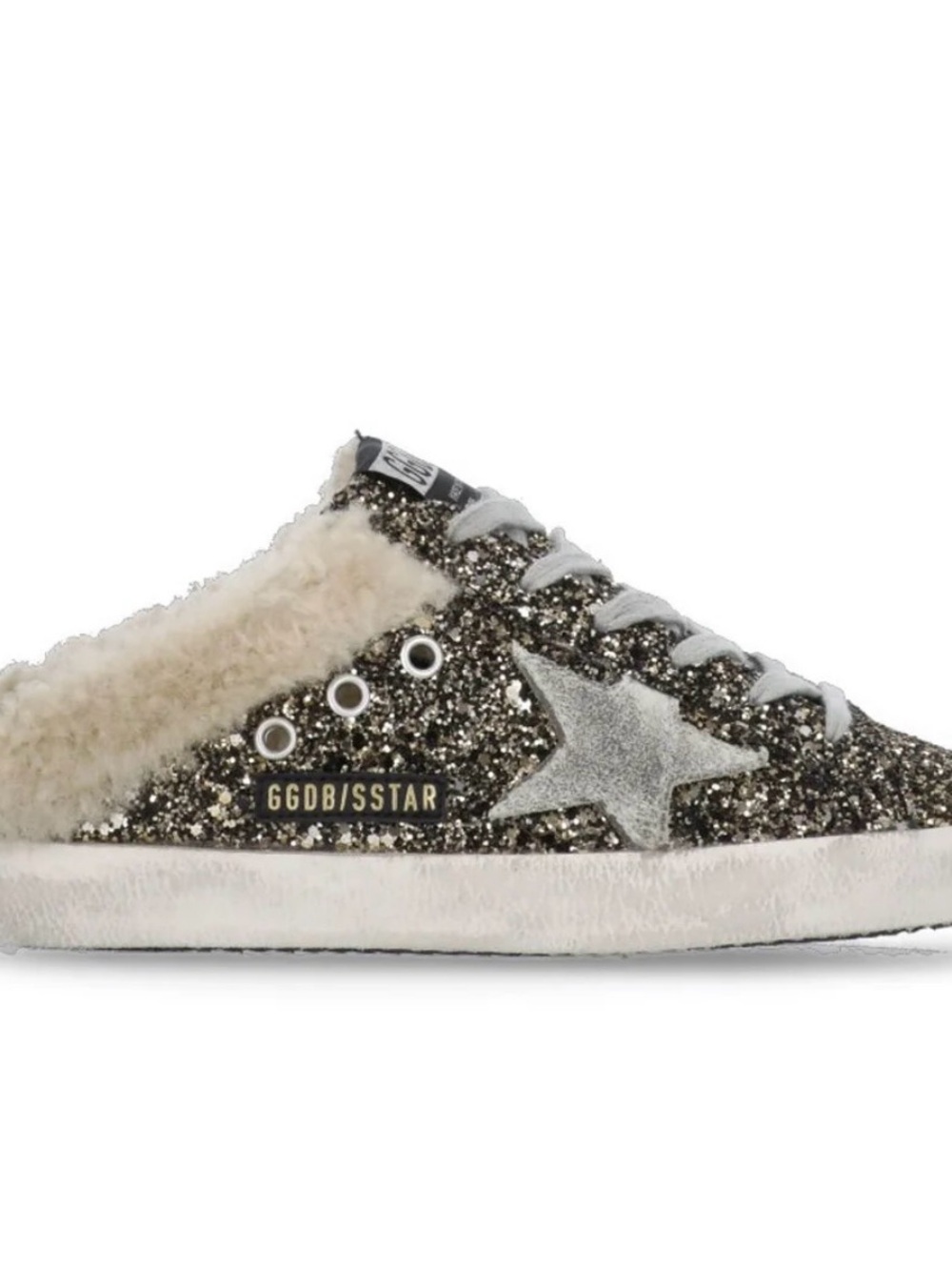 Golden Goose Kids Glitter Sneakers in Black & Silver